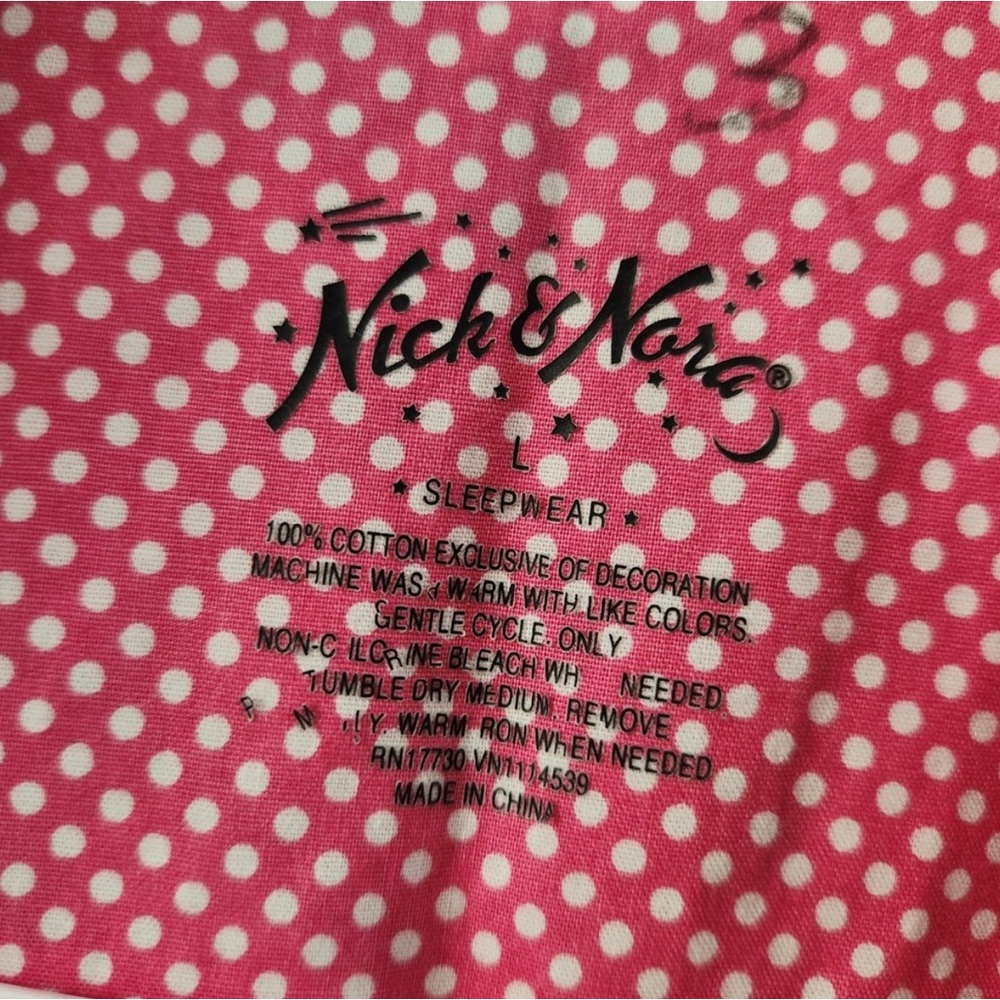 Nick & Nora Cute Sleeveless Cotton Top Pink Sock Monkey Butterflies L - Picture 3 of 5
